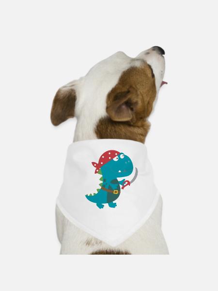 Dino Pirat Piratenkostüm Halloween Karneval Jungen - Hunde-Bandana - Weiß - Vorne