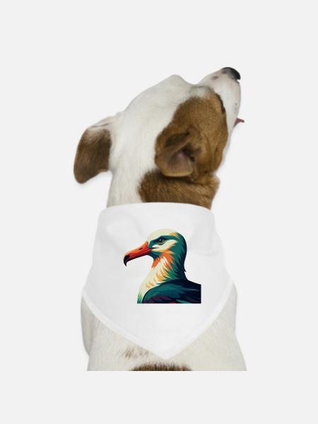 Albatross Zeichentrickfigur Buntes Haustier Tier - Hunde-Bandana - Weiß - Vorne