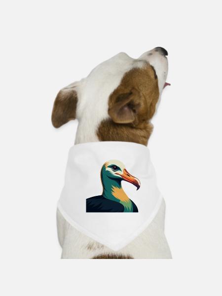 Albatross Zeichentrickfigur Buntes Haustier Tier - Hunde-Bandana - Weiß - Vorne