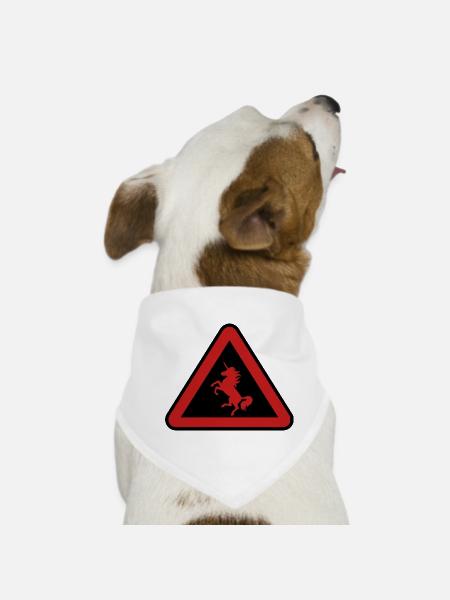 Achtung Einhorn, Gefahr - Hunde-Bandana - Weiß - Vorne