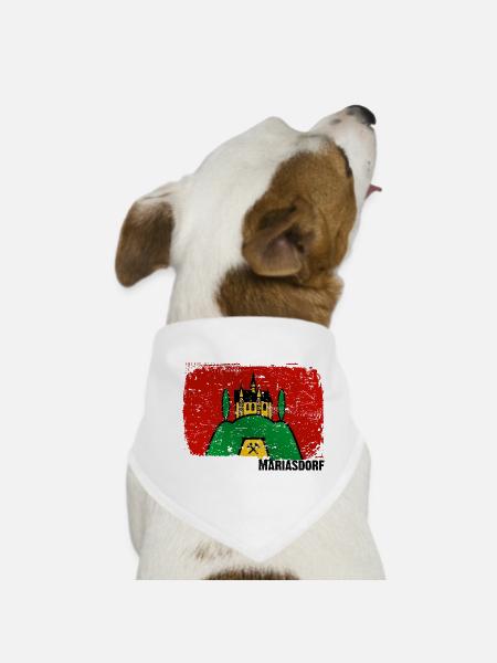 the market town of Mariasdorf in southern Burgenland - Dog Bandana - white - Front