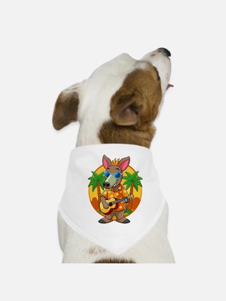 Lunettes de soleil de plage d’été de dessin animé Aardvark drôle - Bandana pour chien - blanc - Devant
