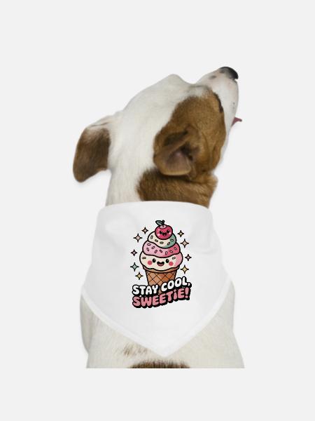 Bleib cool, Süßer! - Hunde-Bandana - Weiß - Vorne