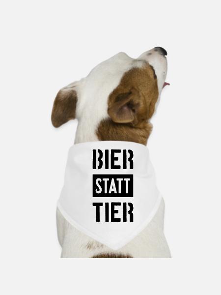 BIER STATT TIER VEGAN VEGANER - Hunde-Bandana - Weiß - Vorne