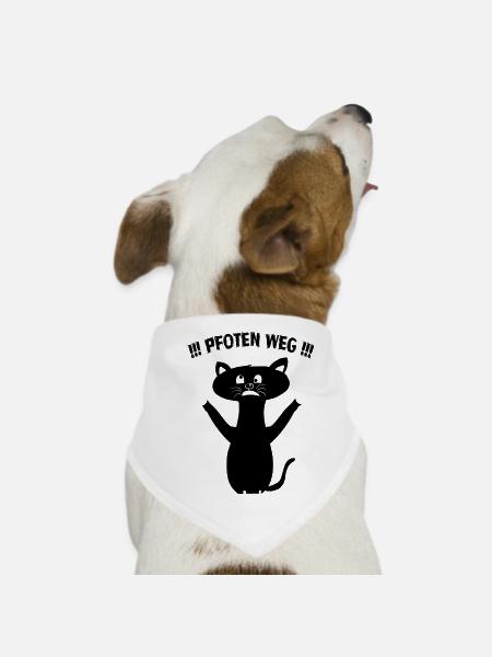 Pfoten weg - Hunde-Bandana - Weiß - Vorne