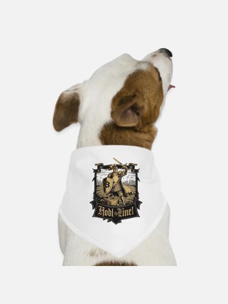 Hodl Die Linie! - Hunde-Bandana - Weiß - Vorne