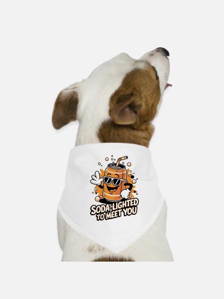 Soda-Lighted To Meet You - Dog Bandana - white - Front