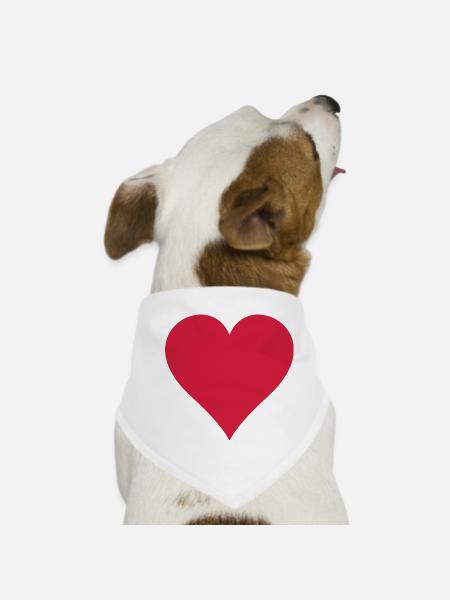 heart - Dog Bandana - white - Front
