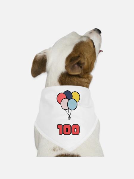 100. 100 JAHRE. 100-JÄHRIGES JUBILÄUM. GEBURTSTAG 100 - Hunde-Bandana - Weiß - Vorne