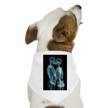 Ein Paar Skelette umarmt und geküsst Röntgen X-Ray - Hunde-Bandana - Weiß - Vorne