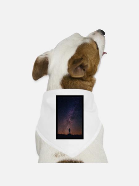 Black Sky Photo Science Fiction - Hunde-Bandana Dreieckstuch - Weiß