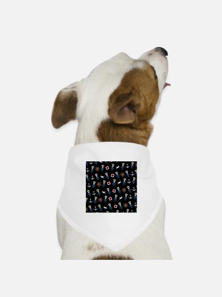 Marine - Hunde-Bandana Dreieckstuch - Weiß