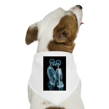 Ein Paar Skelette umarmt und geküsst Röntgen X-Ray - Hunde-Bandana Dreieckstuch - Weiß - Vorne