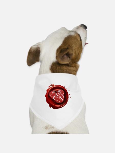 Wachsstempel Absurde Welt - Hunde-Bandana Dreieckstuch - Weiß