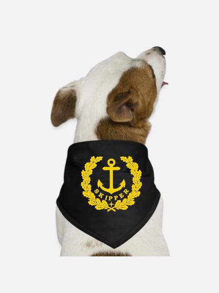 Skipper Anchor Logo or - Bandana pour chien - noir - Devant