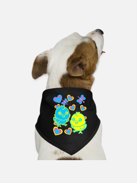 Chick Easter Child Kids - Dog Bandana - black - Front