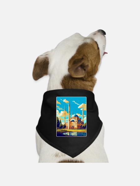 Edirne Türkei Vintage Reiseposter WPA Souvenir - Hunde-Bandana - Schwarz - Vorne