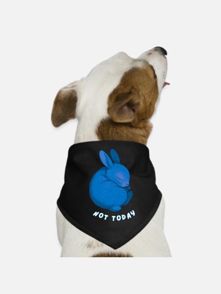 Lapin - Pas aujourd’hui - Bandana pour chien - noir