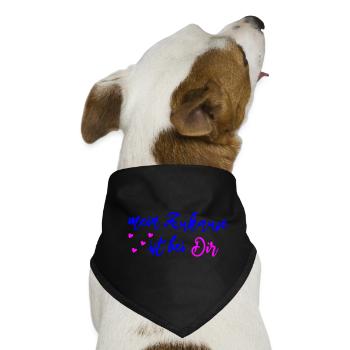 mein zu Hause ist bei Dir - Hunde-Bandana - Schwarz - Vorne