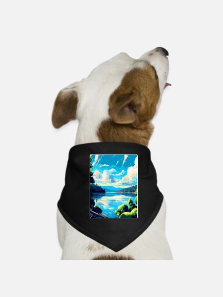 Donau Europa Vintage Reiseplakat Souvenir - Hunde-Bandana - Schwarz - Vorne