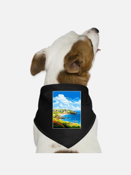 Coverack Cornwall England Uk Reiseposter WPA - Hunde-Bandana - Schwarz - Vorne