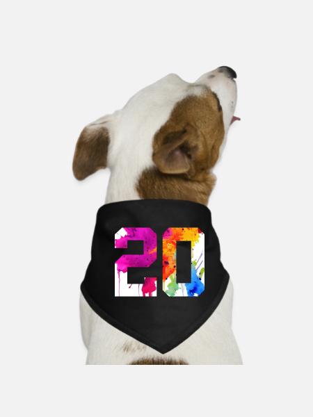 NUMMER 20 JAHRE ALT 20. GEBURTSTAG - Hunde-Bandana - Schwarz - Vorne
