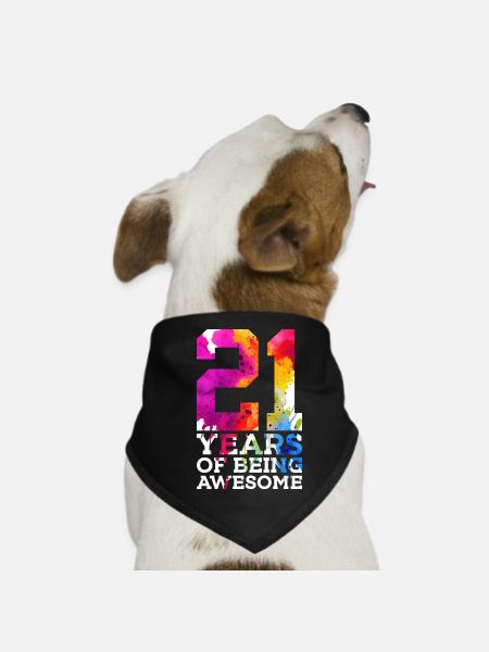 21 YEARS OF BEING AWESOME 21ST BIRTHDAY - Dog Bandana - black - Front