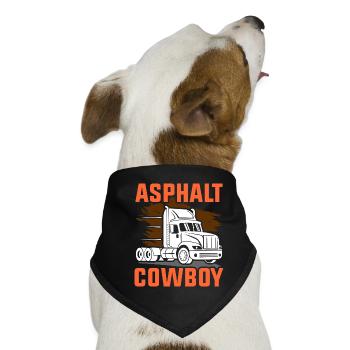 Asphaltcowboy Asphalt Lkw Brummi Lastkraftwagen - Hunde-Bandana - Schwarz - Vorne