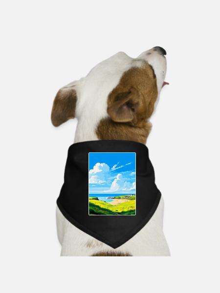 Crantock, Cornwall, England, Vereinigtes Königreich, Reiseposter, WPA - Hunde-Bandana - Schwarz - Vorne