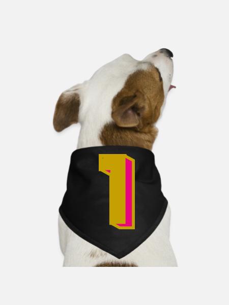 1. 1 JAHR. 1. JAHRESTAG - Hunde-Bandana - Schwarz - Vorne