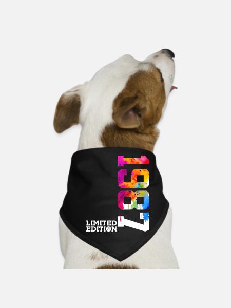 39. GEBURTSTAG LIMITED EDITION 1987 - Hunde-Bandana - Schwarz - Vorne