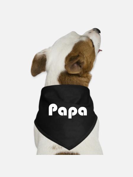 PAPA. VATERTAG. ALLES GUTE ZUM GEBURTSTAG, PAPA. ALLES GUTE ZUM GEBURTSTAG - Hunde-Bandana - Schwarz - Vorne