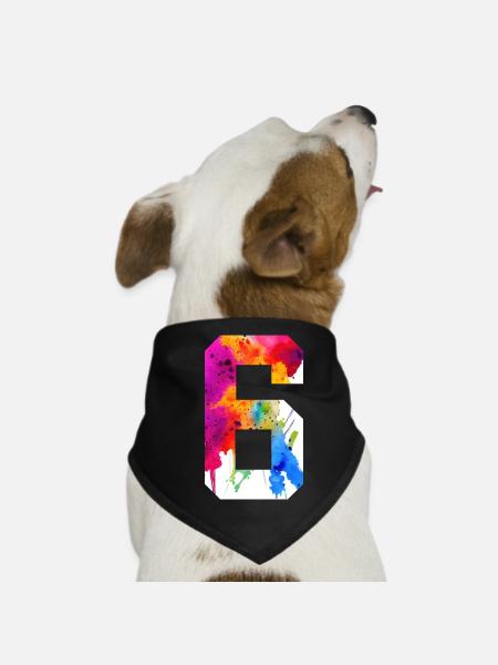 NUMMER 6 JAHRE ALT 6. GEBURTSTAG - Hunde-Bandana - Schwarz