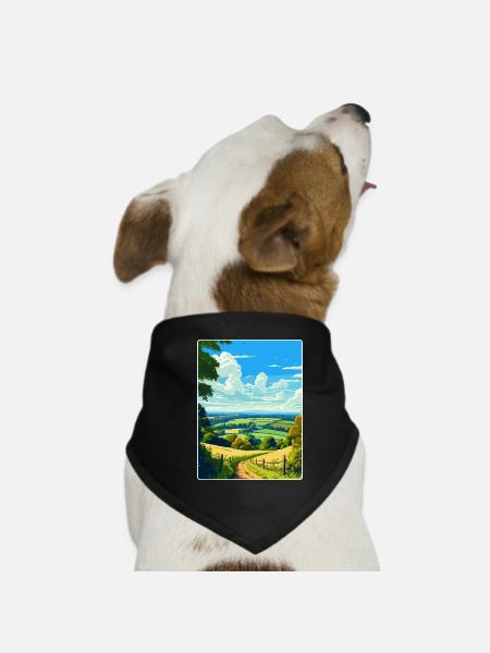 Surrey Hills Vintage Reiseposter Souvenir WPA - Hunde-Bandana - Schwarz - Vorne