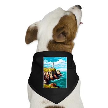 South Stack Cliffs Anglesey Vintage Reiseposter - Hunde-Bandana - Schwarz - Vorne
