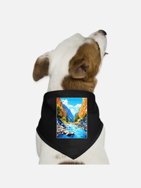 Samaria Schlucht Griechenland Vintage Reise Poster WPA Kunst - Hunde-Bandana - Schwarz - Vorne