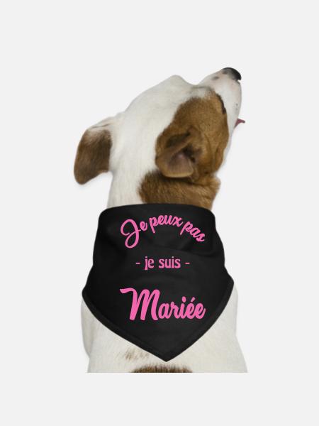 ICH KANN NICHT, ICH BIN VERHEIRATET - Hunde-Bandana - Schwarz - Vorne