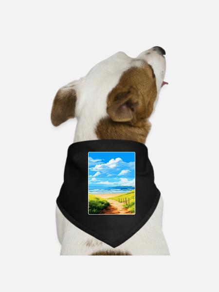Northumberland Vintage Travel Poster Souvenir WPA - Dog Bandana - black - Front
