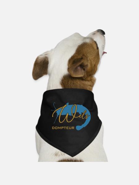 Welsdompteur Welsflüsterer Welsangler - Hunde-Bandana - Schwarz - Vorne