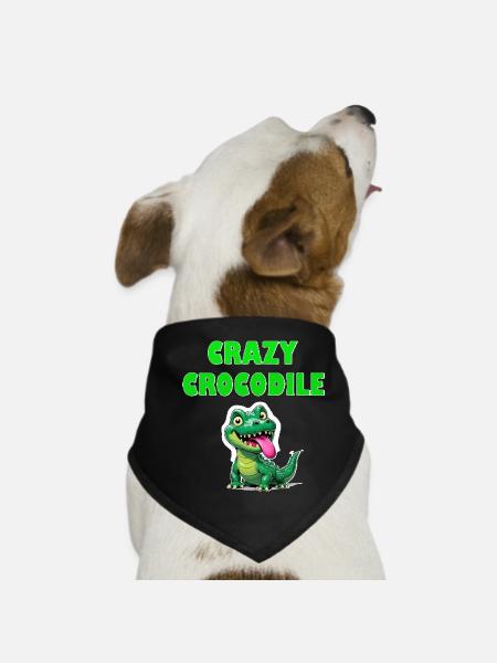 Crazy Crocodile - Hunde-Bandana - Schwarz - Vorne