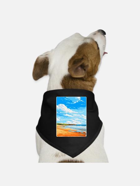 Constantine Bay, Cornwall, England, Vereinigtes Königreich, Reiseposter - Hunde-Bandana - Schwarz - Vorne