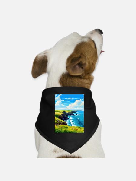 Lizard Peninsula Cornwall England Vereinigtes Königreich Reiseposter - Hunde-Bandana - Schwarz - Vorne