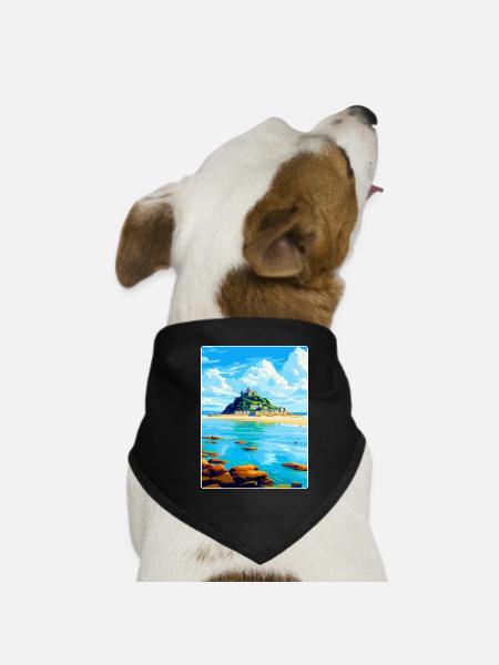 Marazion Cornwall England Uk Reiseposter WPA - Hunde-Bandana - Schwarz - Vorne