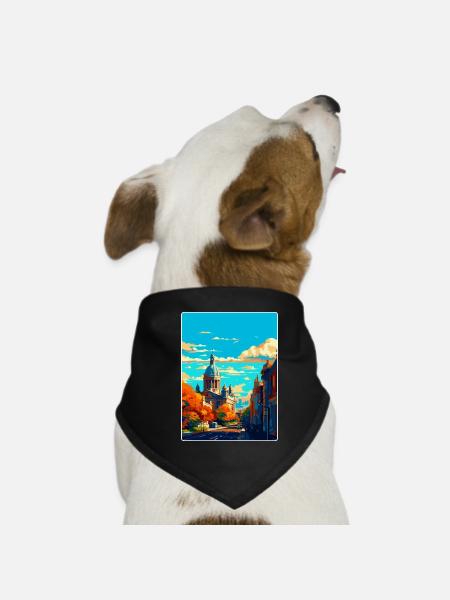 Liverpool England Uk Travel Poster Souvenir WPA - Dog Bandana - black - Front