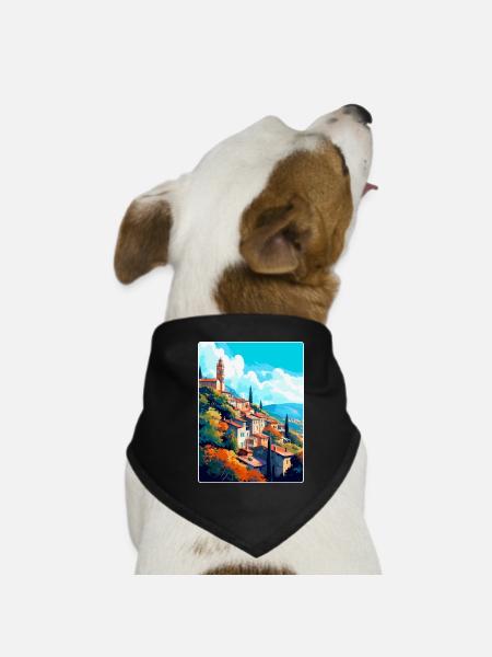 Grasse Frankreich Vintage Reiseposter WPA Souvenir - Hunde-Bandana - Schwarz - Vorne
