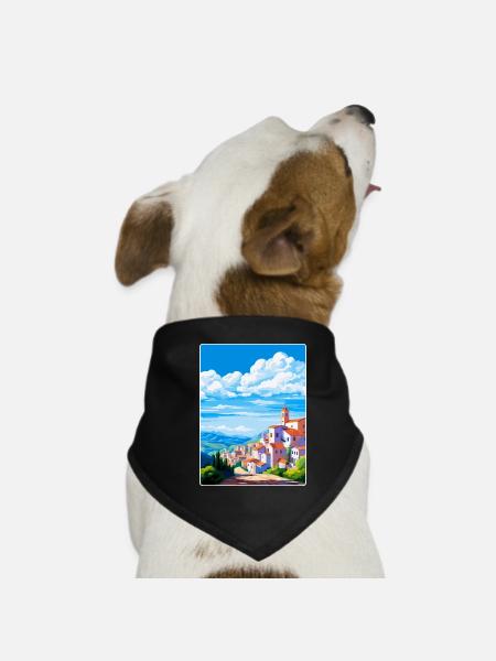 Castelo Branco Portugal Vintage Reiseposter WPA - Hunde-Bandana - Schwarz - Vorne