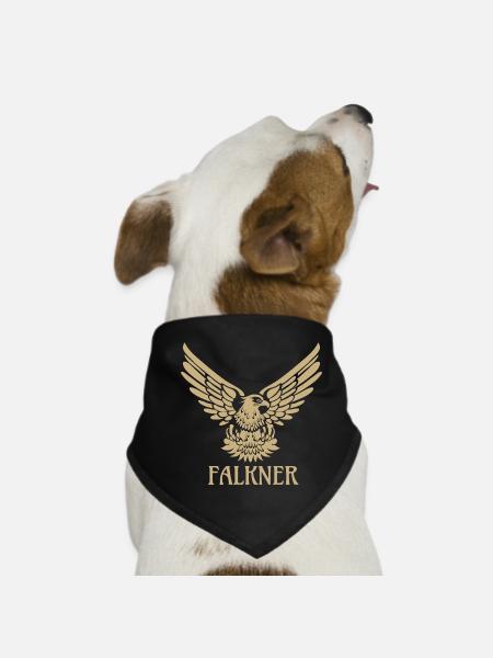 Falkner Falke Adler Greifvogel Falknerei Geschenk - Hunde-Bandana - Schwarz - Vorne