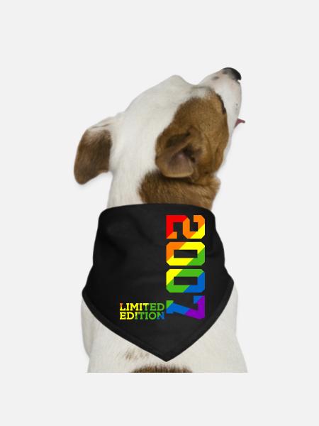 LGBTQ 2007 ARC-EN-CIEL QUEER 18E ANNIVERSAIRE PRIDE - Bandana pour chien - noir - Devant