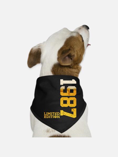 LIMITED EDITION 1987 BIER 39. GEBURTSTAG - Hunde-Bandana - Schwarz - Vorne