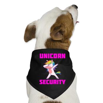 Unicorn Security Funny - Hunde-Bandana - Schwarz - Vorne
